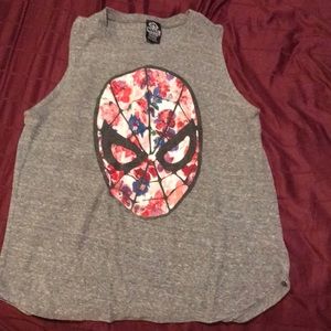 Grey Spider-Man tank top